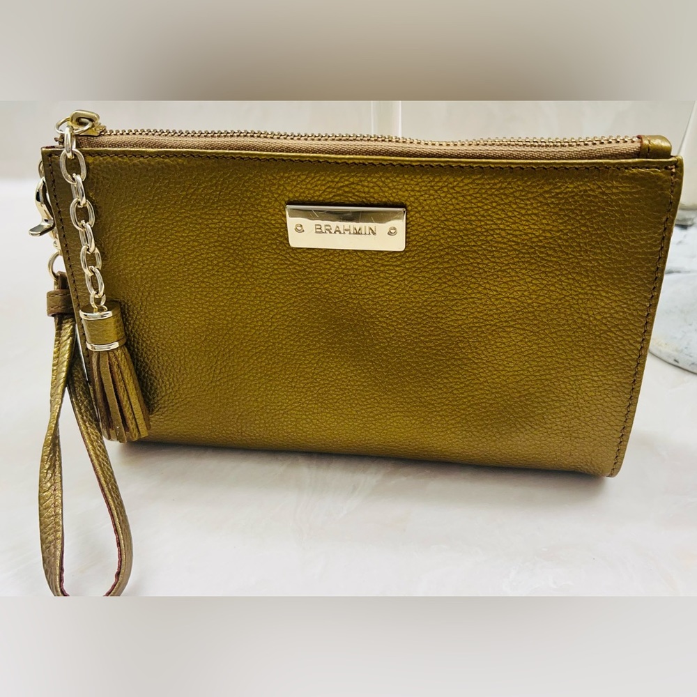 Authentic Brahmin Gold Wristlet